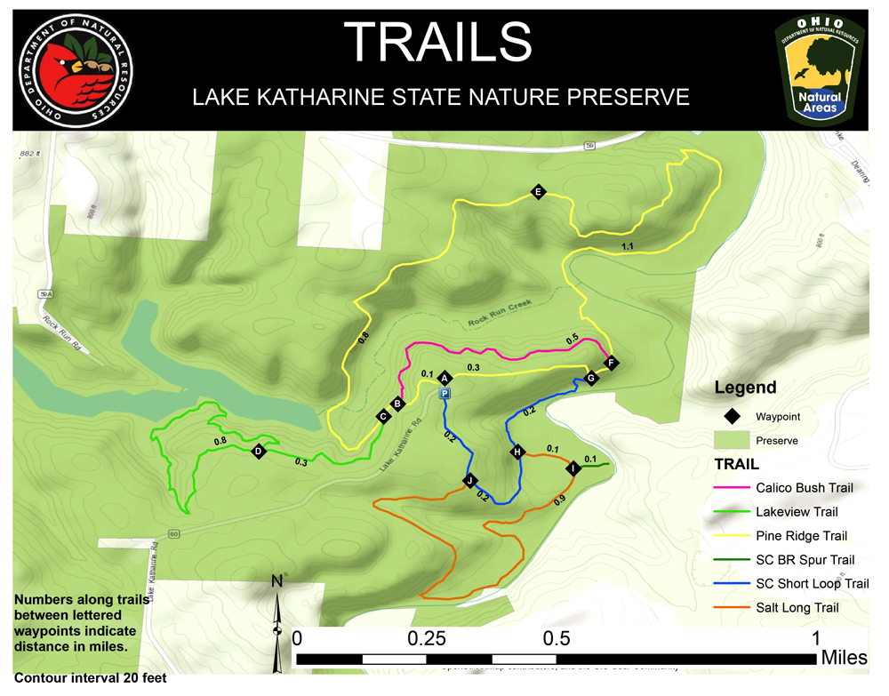 Map of Trails at Lake Katharine